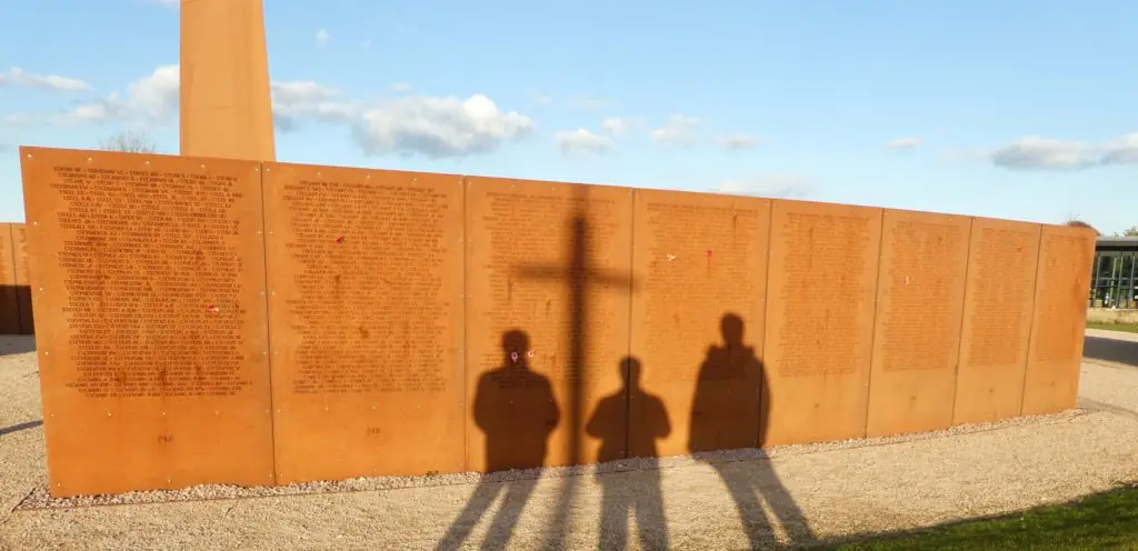 colour image of shadows on IBCC Memorial Walls