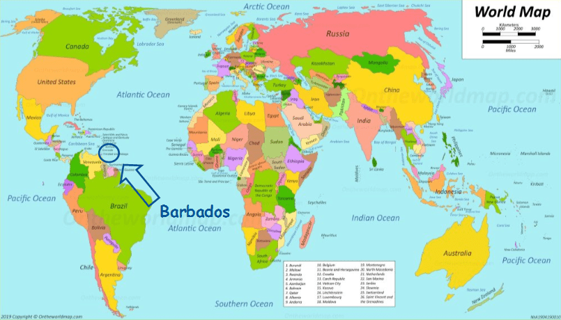 Where in the world is Barbados