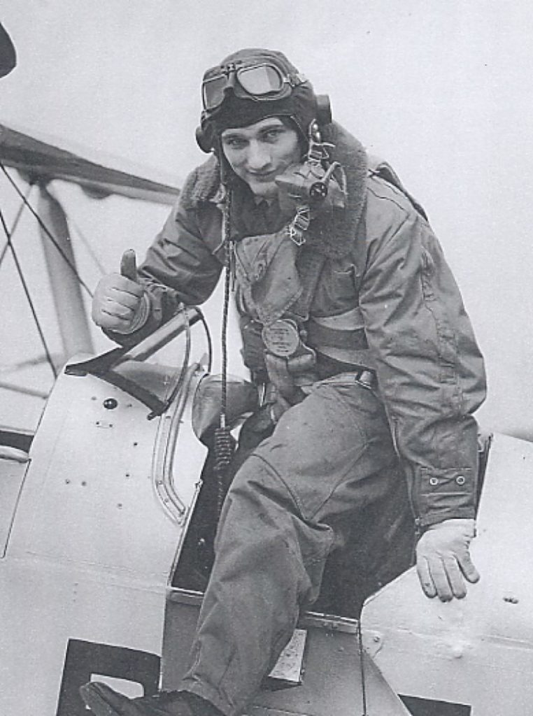 Raf Ace Pilot Albert G. Lewis Adjusting Parachute before Take-Off