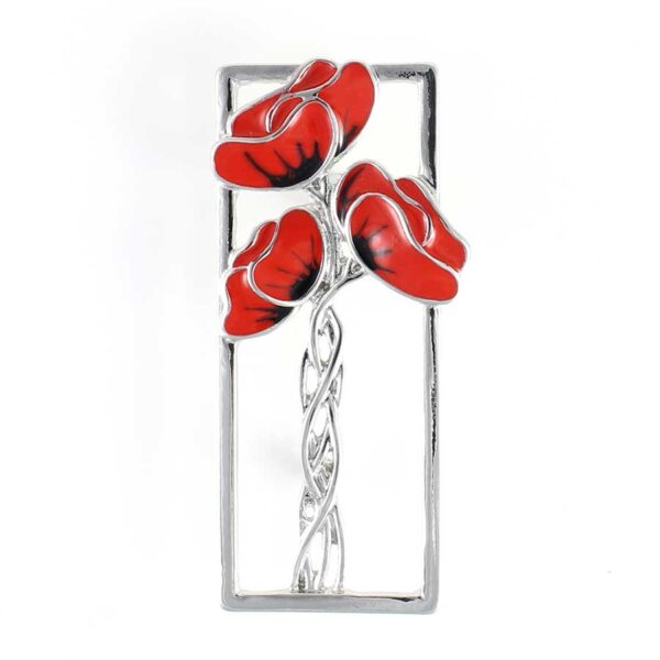 Mackintosh Style Poppies Brooch