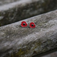 Red Poppy Stud Earring Small