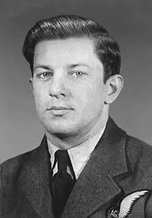 Mynarski - a head and shoulder image of a man in RCAF uniform