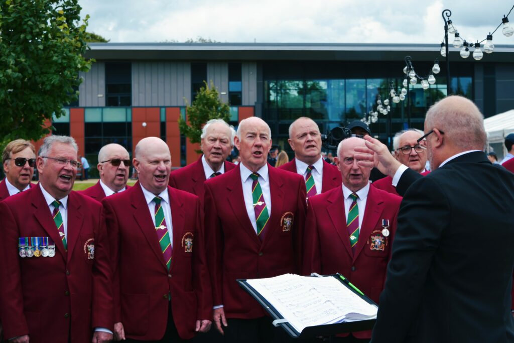 International Bomber Command Day - Men in Maroon blazers from the Mansfield and District Male Voice Choir