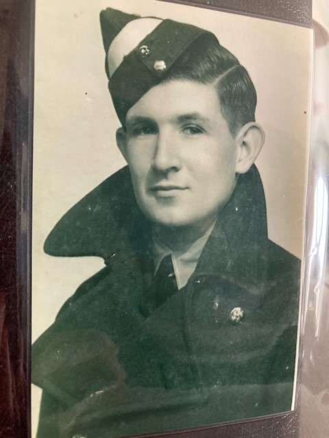 Douglas Box: Black and white image of a man in RAF uniform