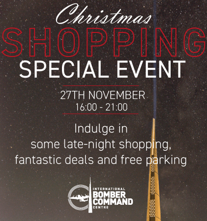 Colour poster promoting a Christmas Shopping Event