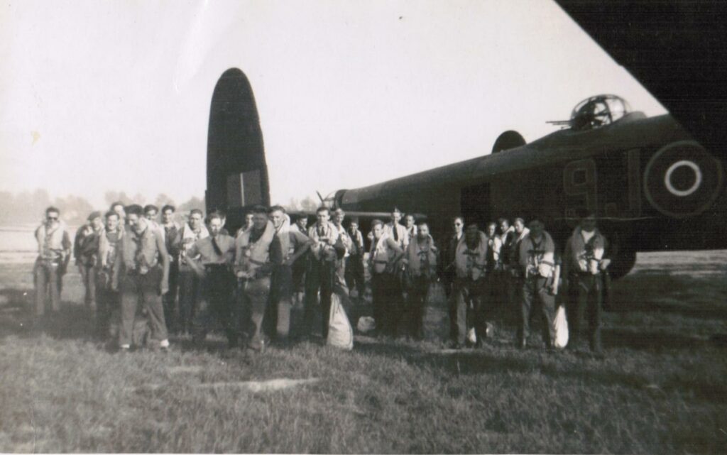 Lancaster and aircrew - Op Exodus