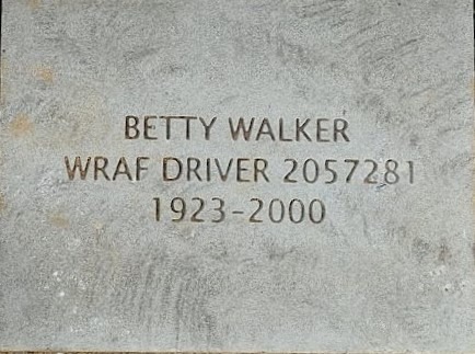 Colour photo of a carved stone for Betty Walker WRAF