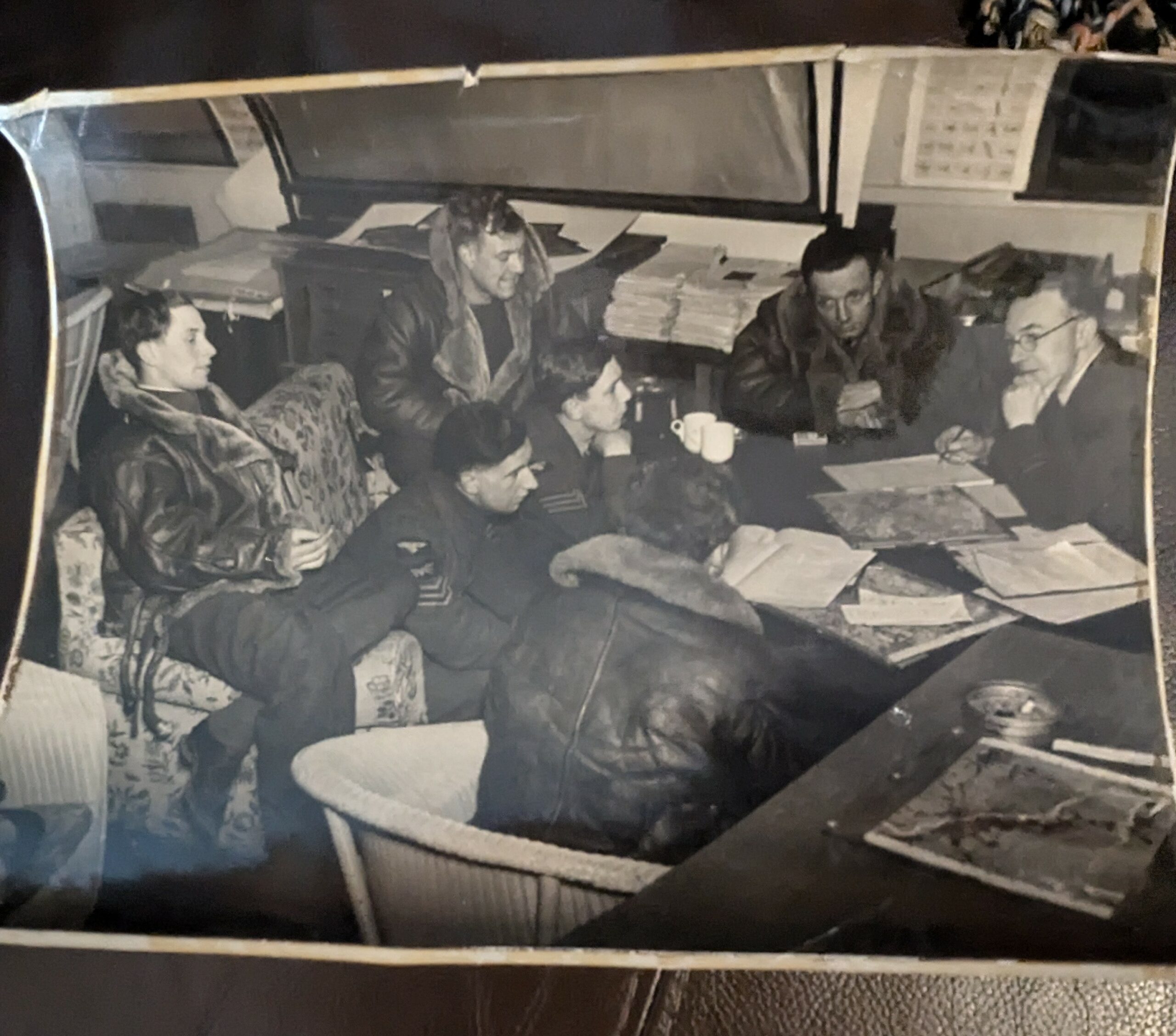 Black and white photo of an RAF crew