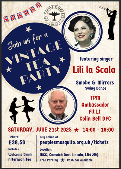 1940s style poster for a vintage tea event