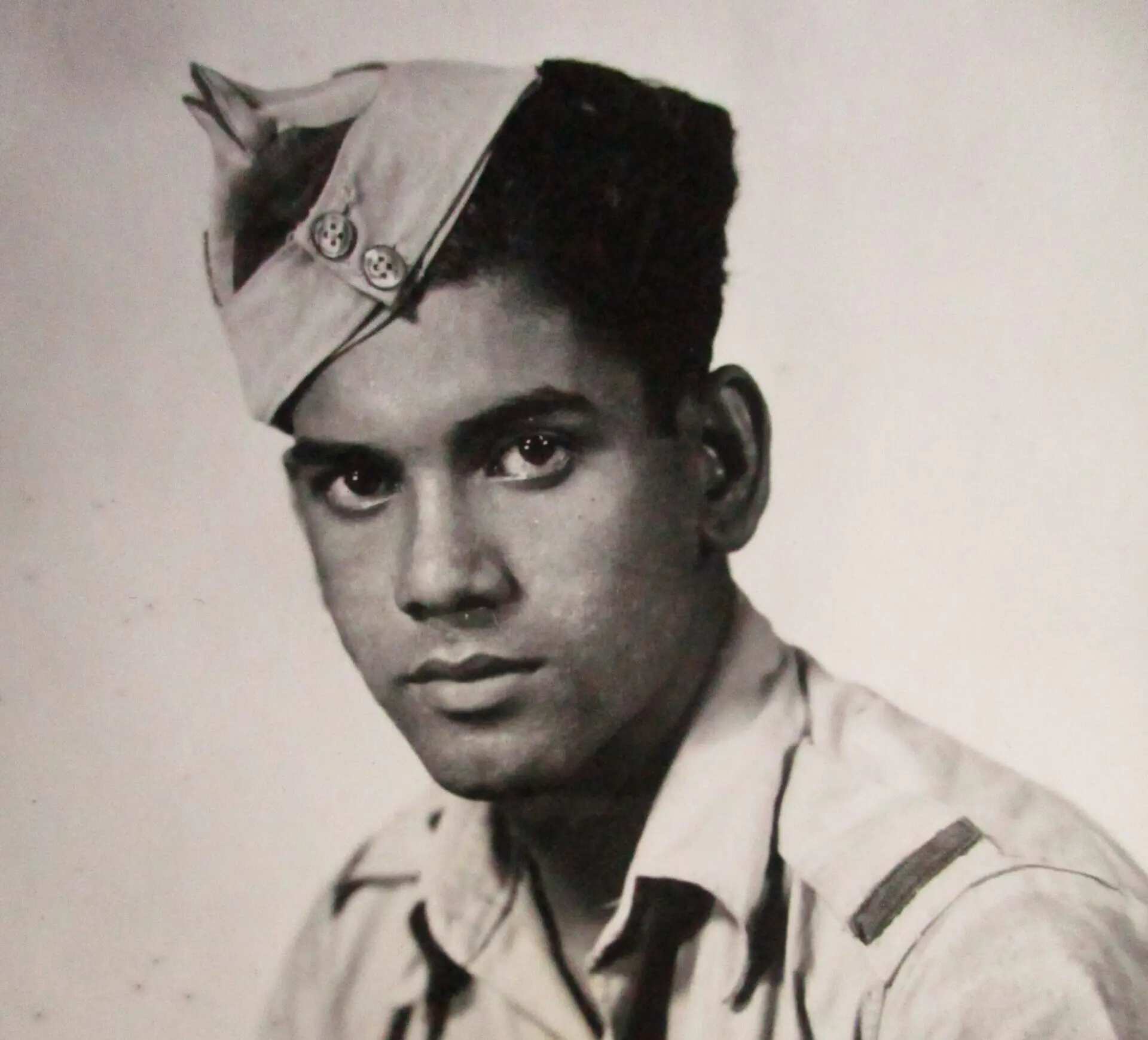 Head shot of a West Indian man in WW2 RAF uniform