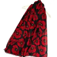 Poppy Frayed Scarf - Black