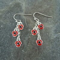 3 Poppy Drop Earring