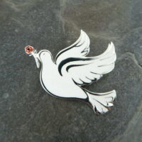 Peace Dove and Poppy Brooch