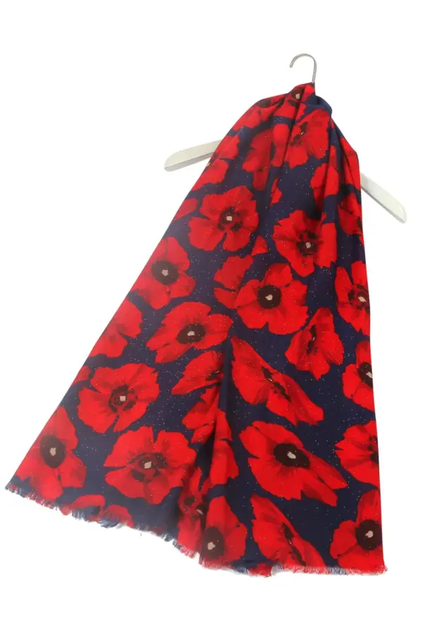 Poppy Scarf - Navy and Glitter