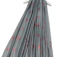 GREY POPPY FOIL SCARF