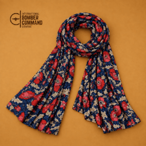 Red Flower Wool Frayed Poppy Scarf