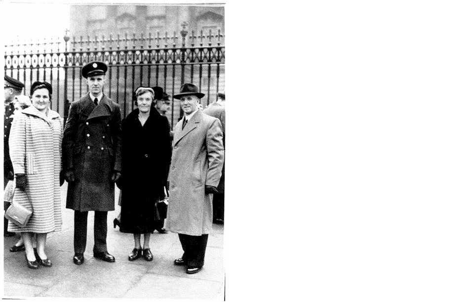 Black and white photo of Ken Jameson and friends