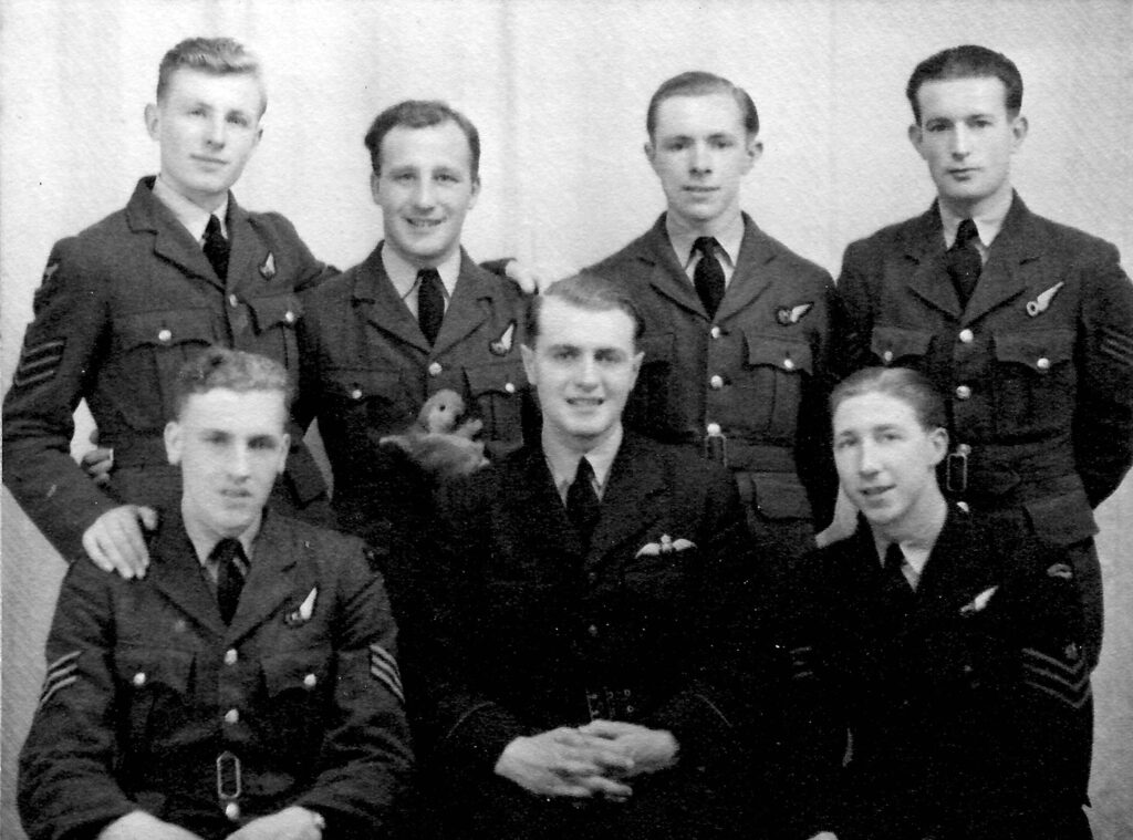 Black and white photo of the McManus Crew taken in 1944